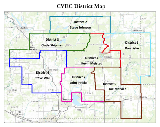 Image of CVEC Board of Directors Map